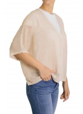 Cardigan con gancio scollo a V 